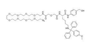 partículas síntesis fisicoquímicas (S)-2-(32-azido-5-oxo-3,9,12,15,18,21,24,27,30-nonaoxa-6-azadotriacontanamido)-N-(4-(hidroximetil )fenil)-6-(((4-metoxifenil)difenilmetil)amino)hexanamida